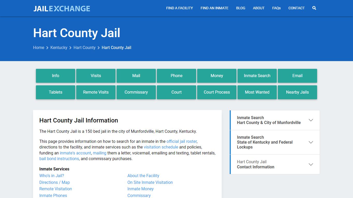 Hart County Jail, KY Inmate Search, Information - Jail Exchange
